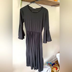 Black flared sleeves dress